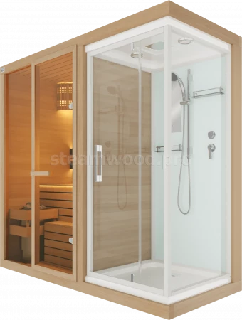 Двухместная финская сауна Comfort  из кедра с Душевой кабиной