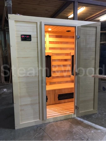 Двухместная соляная сауна Comfort из кедра  с инфракрасными излучателями